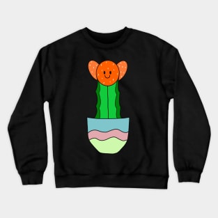 Cute Cactus Design #19: Happy Red Flower Cactus Crewneck Sweatshirt